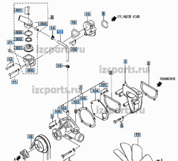 картинка Патрубок водяной помпы s4q2 Mitsubishi от магазина IZC